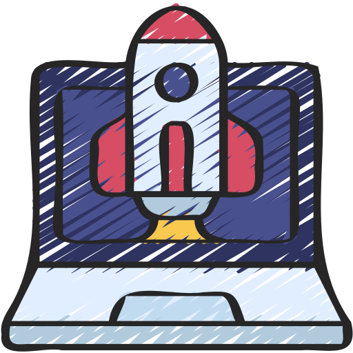 icon laptop rakete
